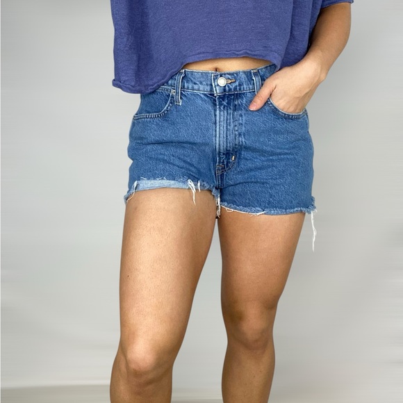 Sunday Best Pants - SUNDAY‎ BEST Aritzia Cut Off Denim High Rise Raw Hem Jean Shorts Boho
